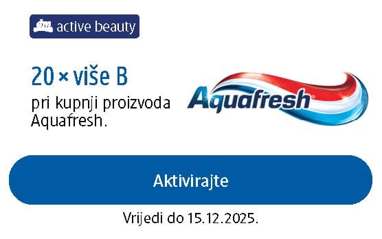 kupon: 20x VIŠE bodova pri kupnji proizvoda Aquafresh