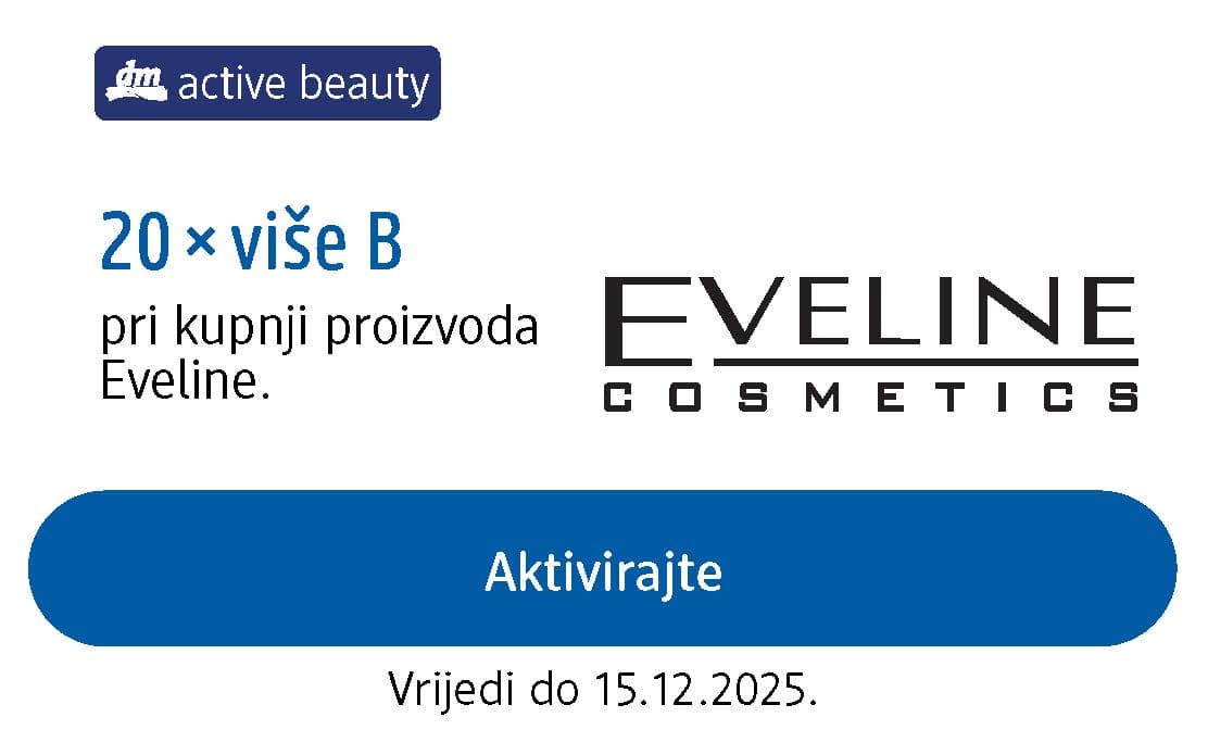 kupon: 20x VIŠE bodova pri kupnji proizvoda Eveline