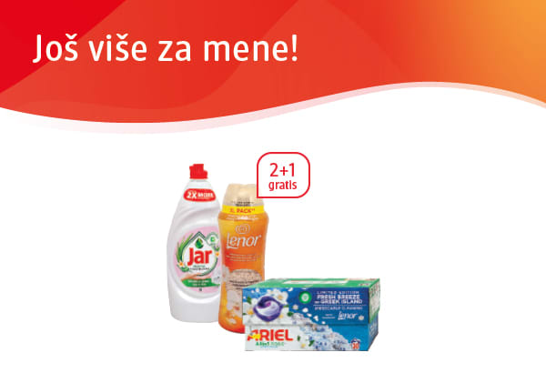 2+1 gratis za sve proizvode Jar / Lenor / Ariel