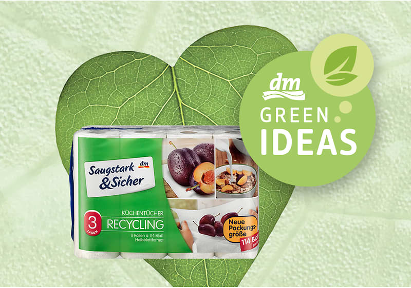 dm Green Ideas - Saugstark&Sicher kuhinjski ručnici od recikliranog papira