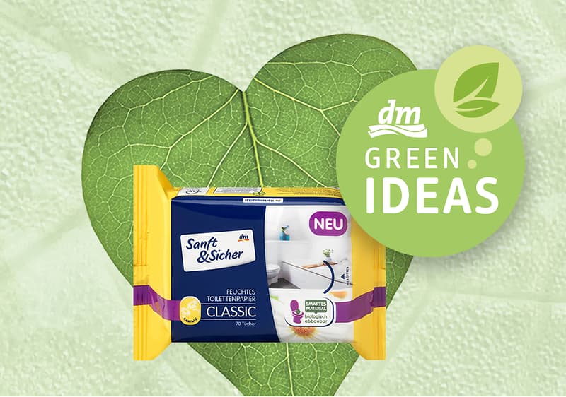 dm Green Ideas - Sanft&Sicher vlažni toaletni papir Classic kamilica