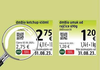 Etiketa s iskazanim cijenama