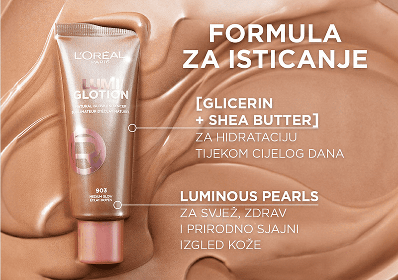 Formulacija za isticanje: Glicerin+ Shea Butter + Luminous Pearls