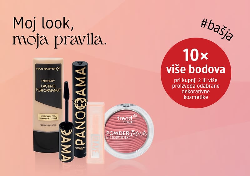 15X više bodova za kupnju 2 ili više proizvoda odabrane dekorativne kozmetike