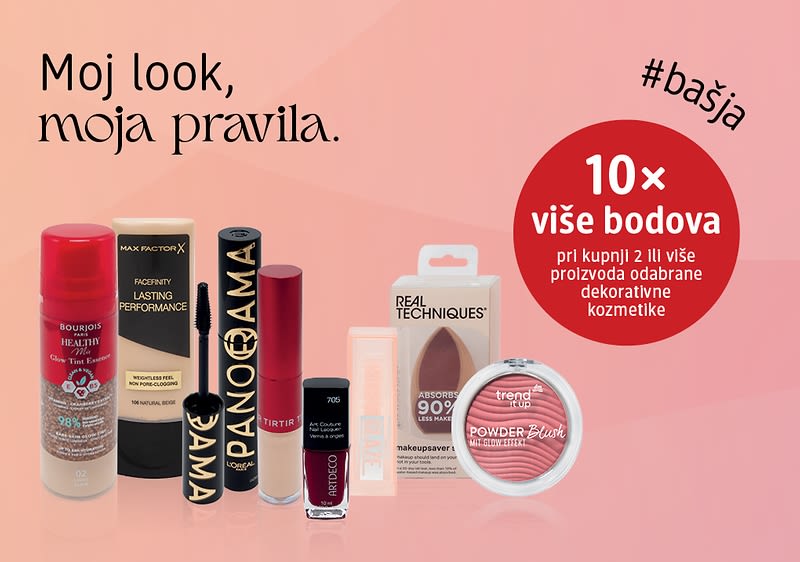 15X više bodova za kupnju 2 ili više proizvoda odabrane dekorativne kozmetike