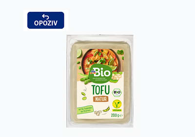 Povlačenje proizvoda: dmBio tofu natur, 200 g