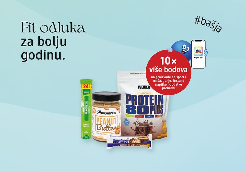 10X VIŠE bodova za kupnju šrpizvoda za sport, mršavljenje, instant napitke i dodatke prehrani