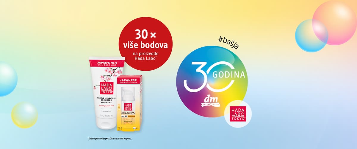 30 x više bodova na proizvode Hada Labo