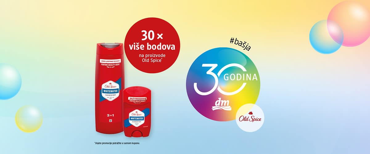 30 x više bodova na proizvode Old Spice