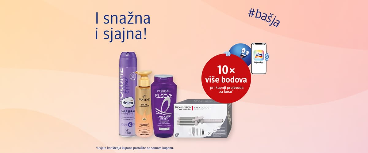 10 x više bodova pri kupnji proizvoda za kosu