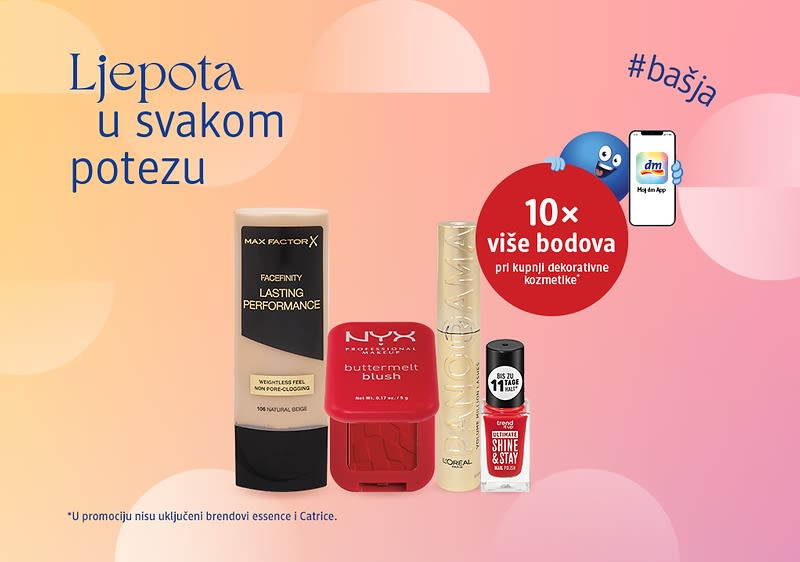10 x više bodova pri kupnnji proizvoda dekorativne kozmetike