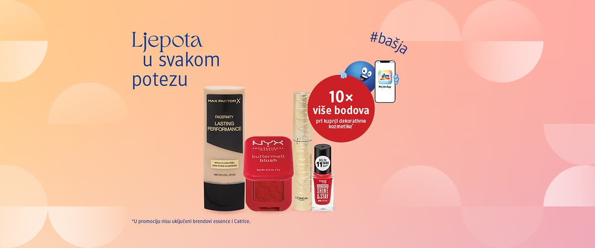 10 x više bodova pri kupnnji proizvoda dekorativne kozmetike