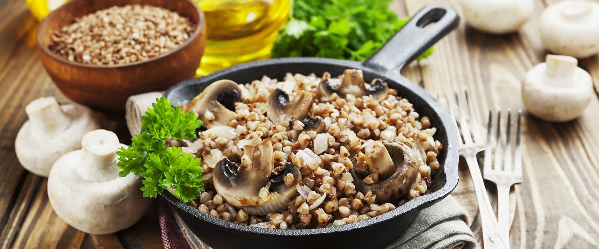 Heljda s gljivama i kobasicom