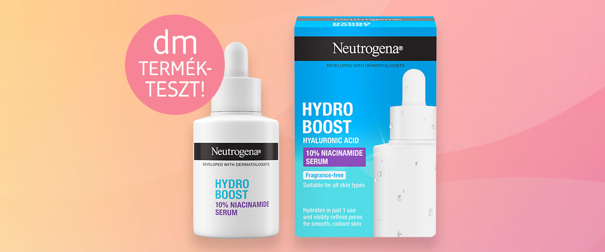 Neutrogena Hydro Boost niacinamide szérum termékteszt