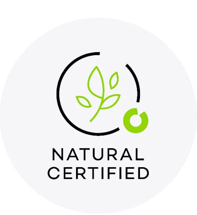 Natural Certified logó zöld levél szimbólummal