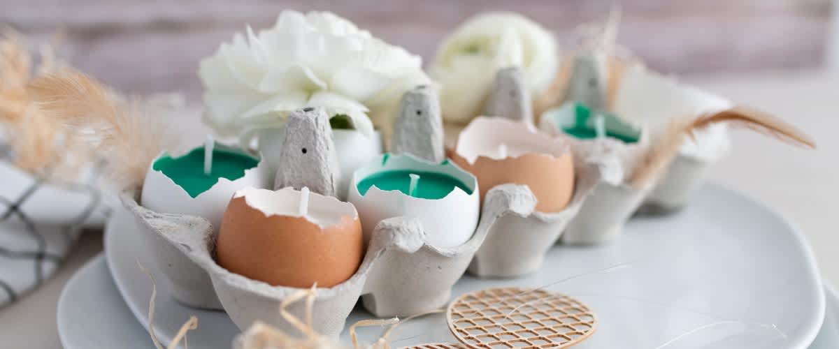 Gyertyák tojáshéjban