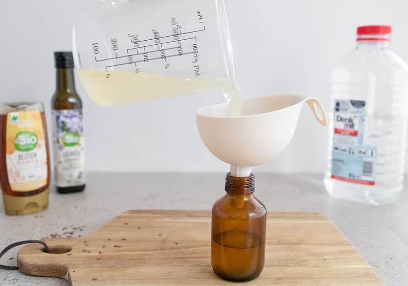 DIY hajzselé lenmagból