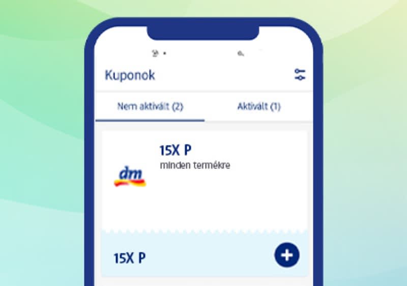 DM kupon 15X pont minden termékre mobilalkalmazásban