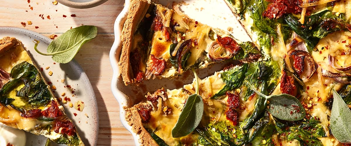 Vegán quiche spenóttal