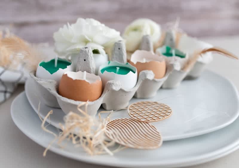 Gyertyák tojáshéjban