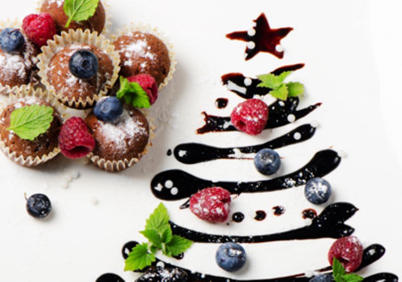 Zimt-Muffins mit Schoko-Weihnachtsbaum