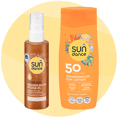 Solari: olio corpo shimmer doposole e latte solare protezione 50 di Sundance.
