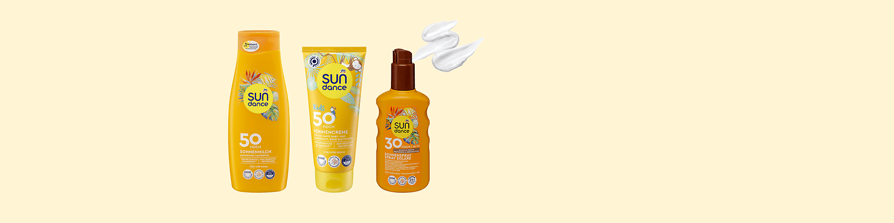 Sundance Produkte vor Palmen