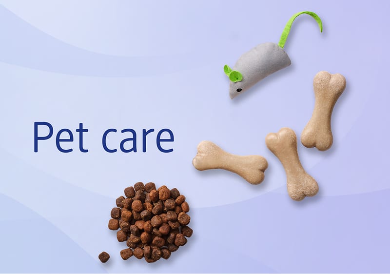 Tiernahrung und Tierpflegeprodukte