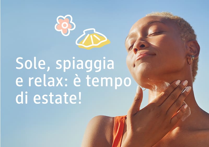Donna al sole in estate