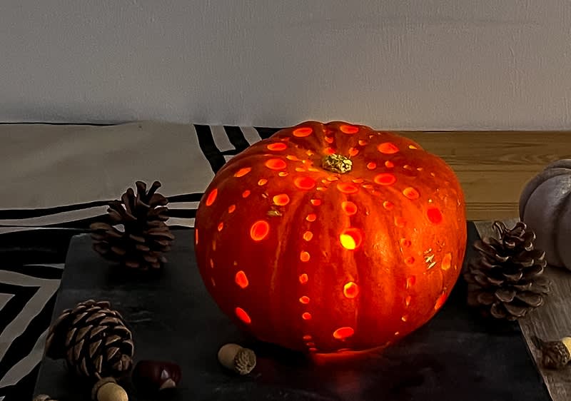 Zucche intagliate come decorazione per la casa