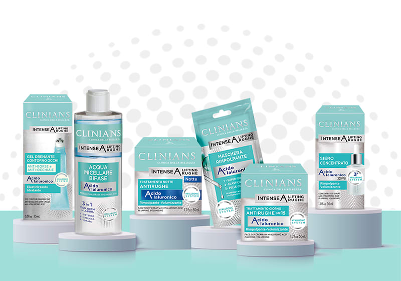 Prodotti della linea Intense A Lifting Rughe di Clinians