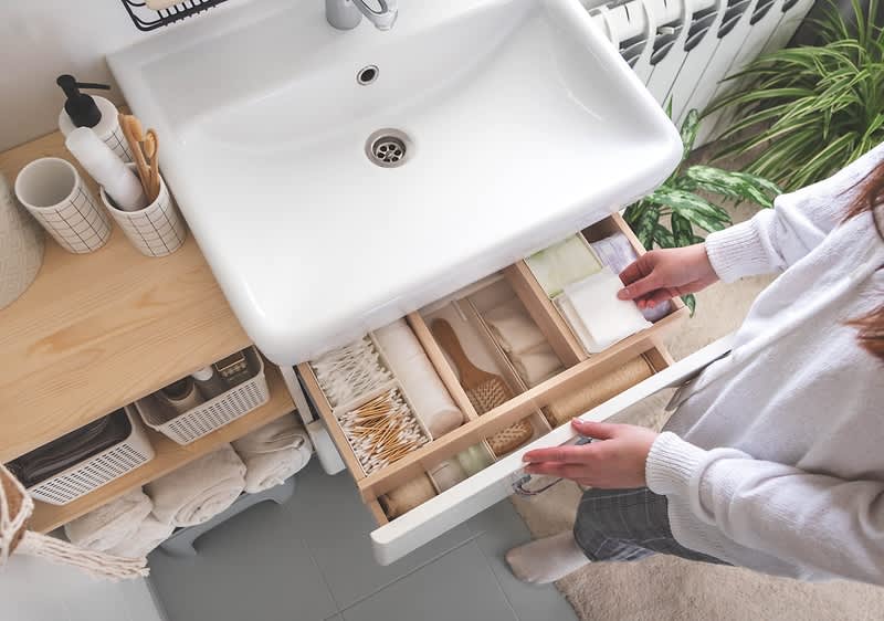 Bagno organizzato e in ordine