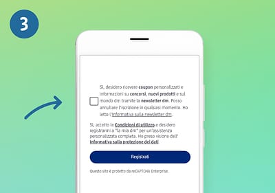 Passaggio 3: spunta la casella relativa alla newsletter. In breve tempo riceverai una mail di conferma