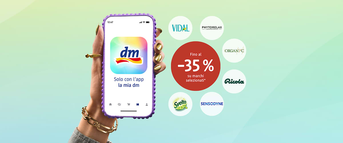 Offerte del mese app "la mia dm" con sconti su Deborah Milano, Labello, Felce Azzurra e Fairy