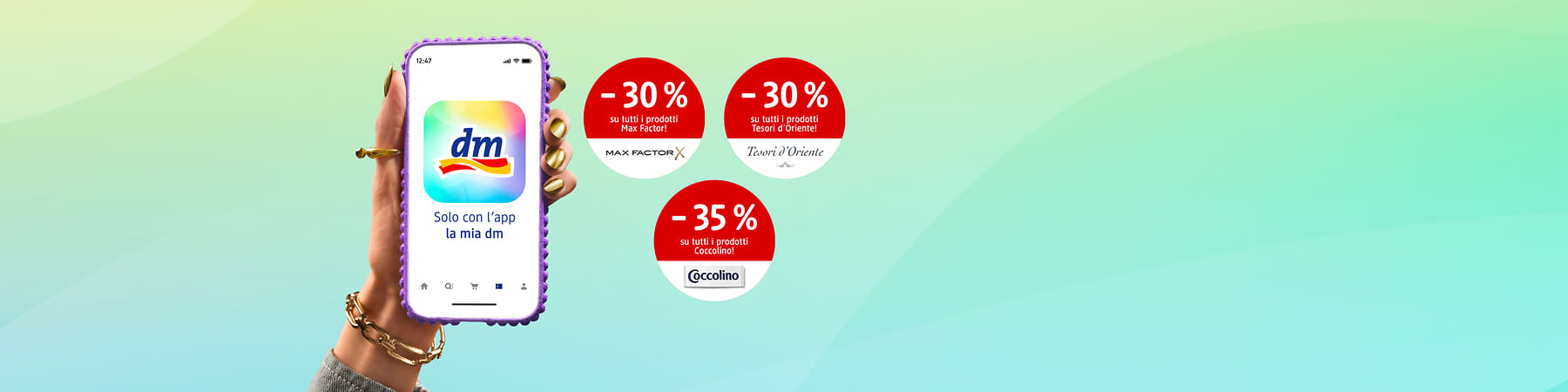 Offerte del mese app la mia dm con sconti su Deborah Milano, Labello, Felce Azzurra e Fairy