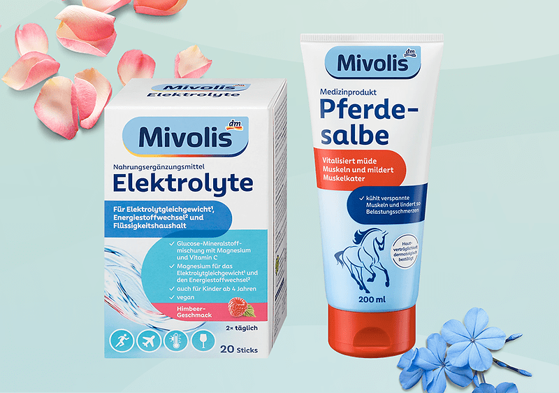 Prodotti Mivolis: elettroliti e crema antidolorifica 
