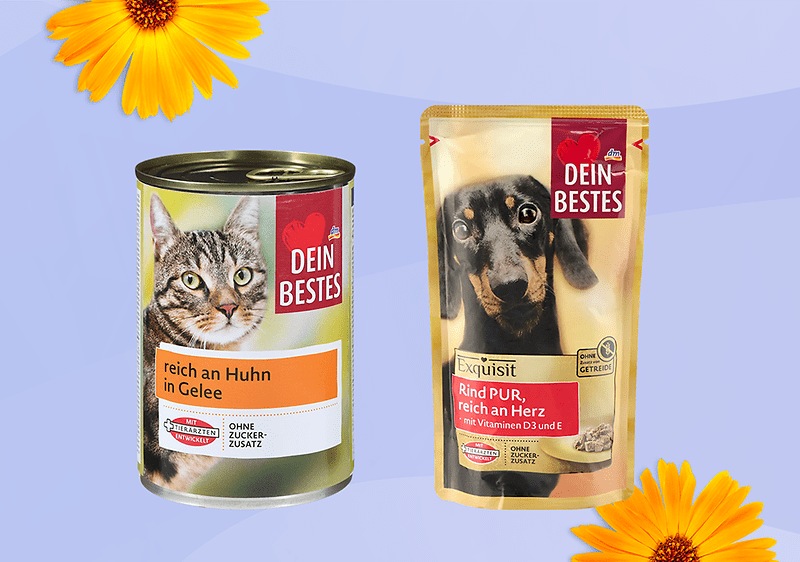 Cibo per gatti e cani Dein Bestes con crocchette e snack