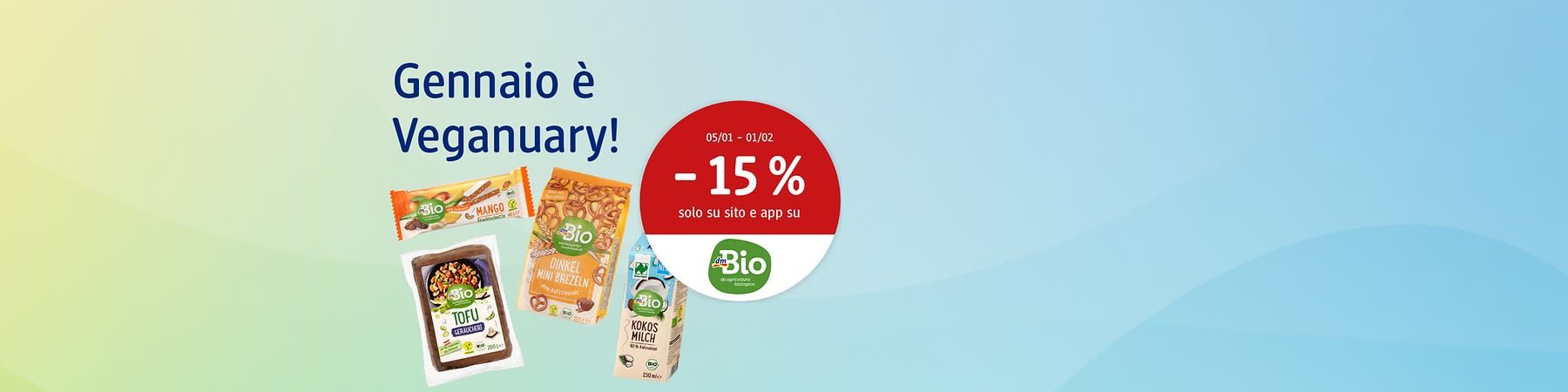 Promo -15% sui prodotti dmBio solo su sito e app dal 05/01 al 01/02