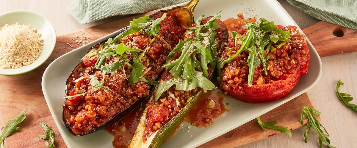 Verdure ripiene vegane con quinoa