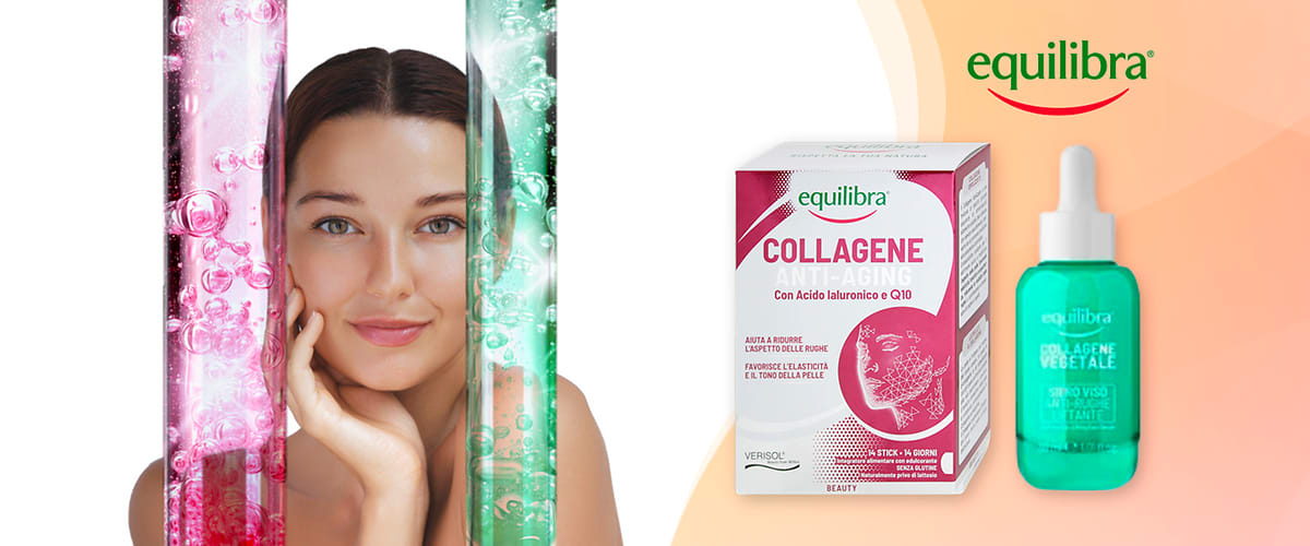 Equilibra Collagene integratori e prodotti skincare.