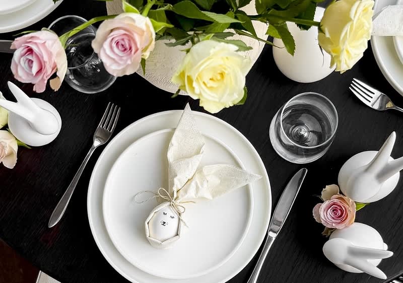 Salvietta di Pasqua a coniglietto