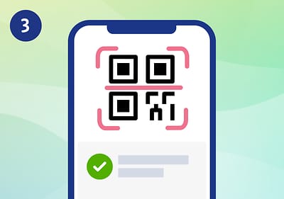 Codice QR su smartphone con sfondo verde