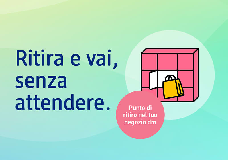 Punto di ritiro nel negozio dm con armadietto e borsa