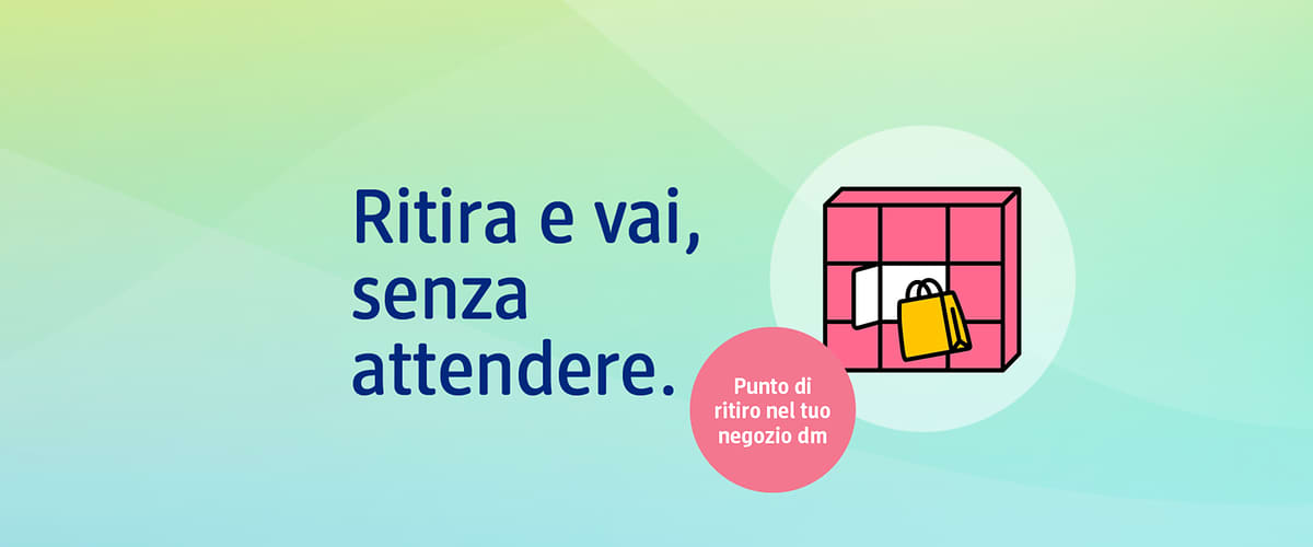 Punto di ritiro nel negozio dm con armadietto e borsa