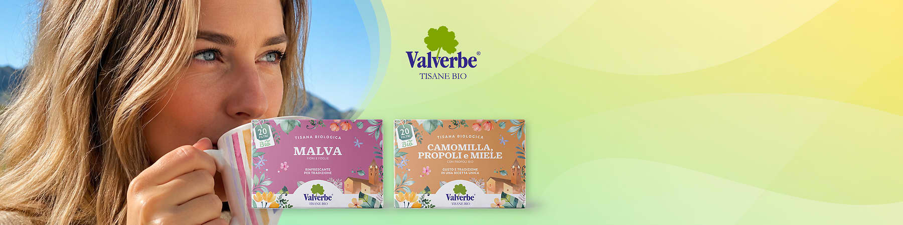 Tisane Valverbe: malva e camomilla, propoli e miele.