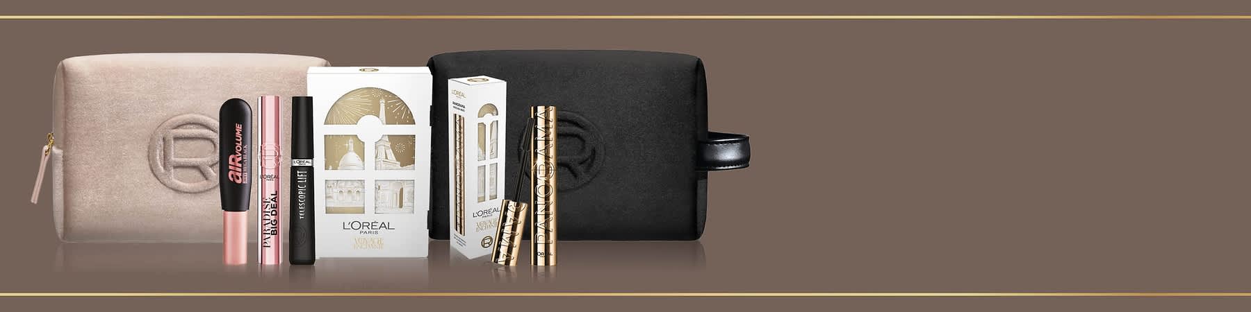 Prodotti L'Oréal in confezioni regalo di Natale 2025 con trucco e cosmetici