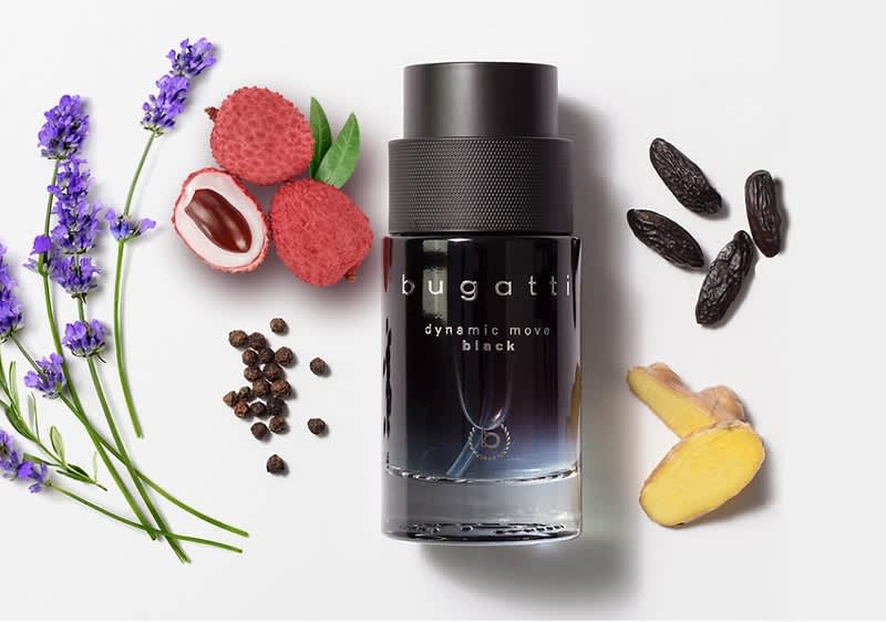 Profumi Bugatti con lavanda, litchi, pepe, fava tonka e zenzero
