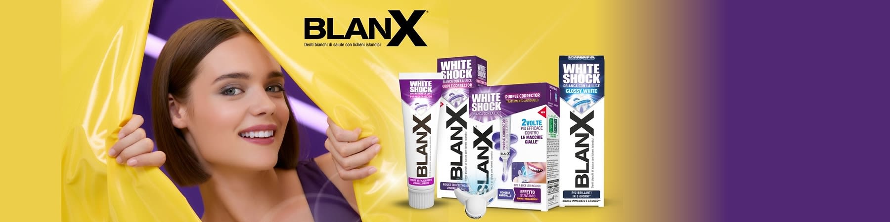 Prodotti BlanX per denti bianchi e salute con licheni islandesi