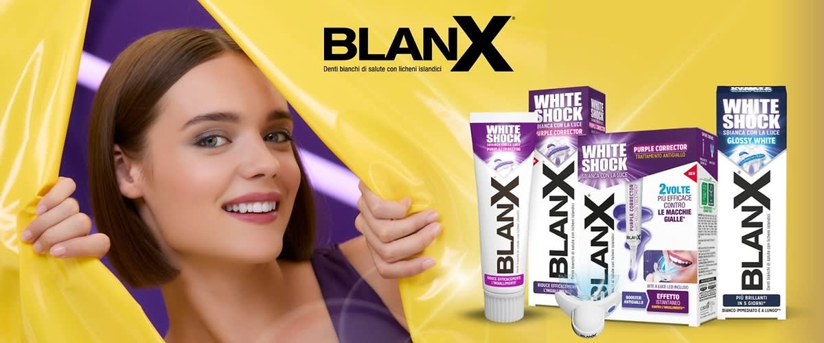 Prodotti BlanX per denti bianchi e salute con licheni islandesi