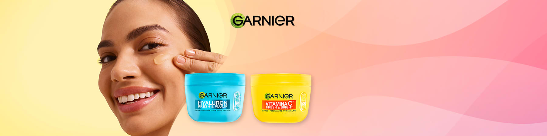 Novità Garnier: creme sorbet all'acido ialuronico e alla vitamina C.